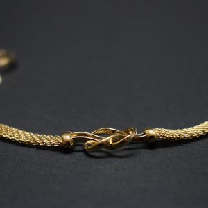 Pulseira Malha Veneza Espalmada, 1 Laço